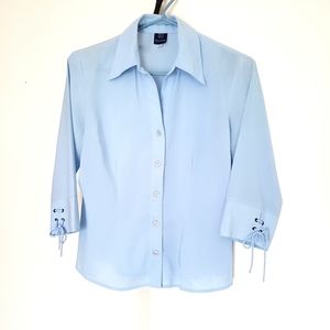 Light blue 3/4 sleeve blouse